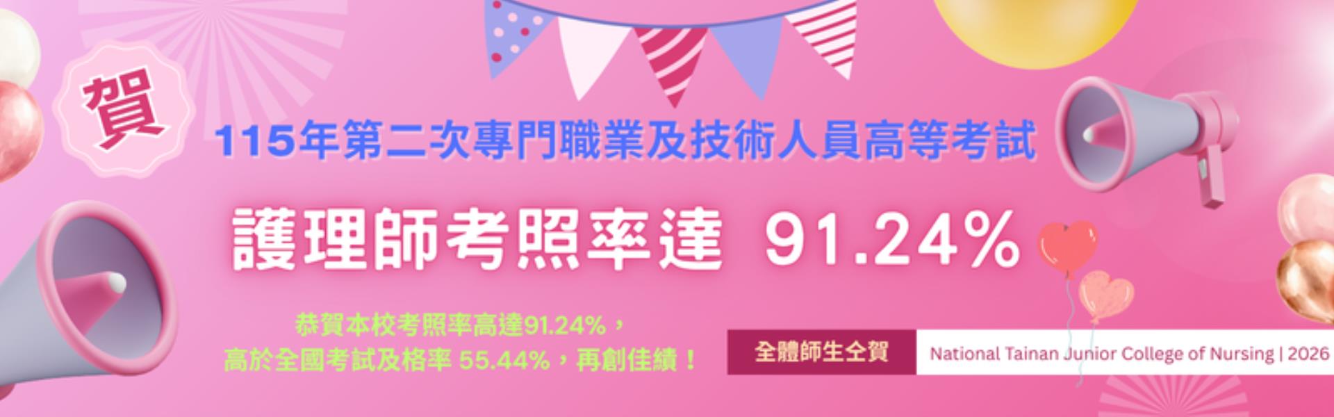 恭賀本校護理師考照率高達91.24%