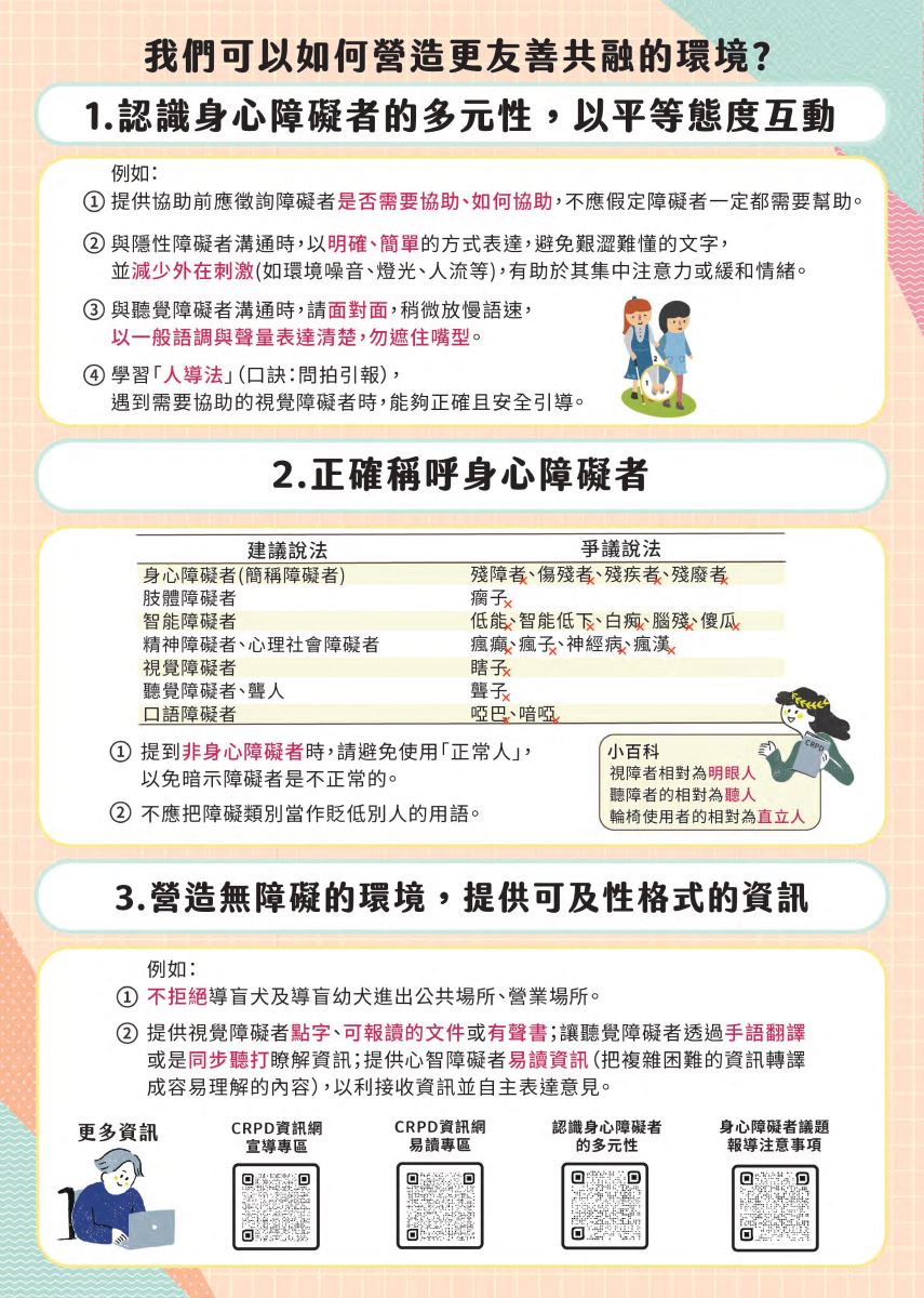​​​​衛生福利部身心障礙者權利公約（CRPD）海報摺頁